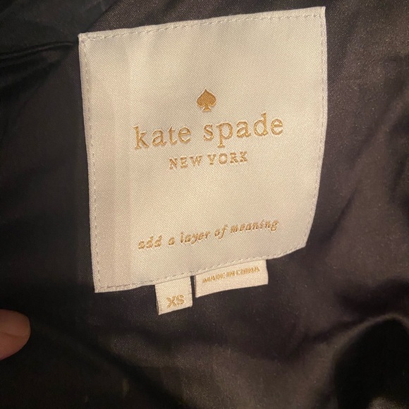 Kate Spade ♠️ Black Down Filled Puffer Bow Coat - Picture 8 of 9